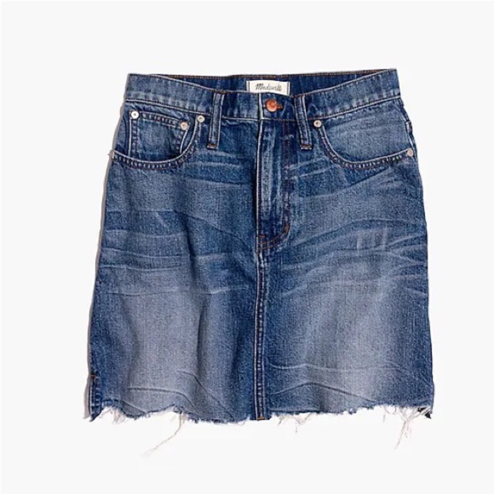 Madewell Raw Hem Jean Skirt